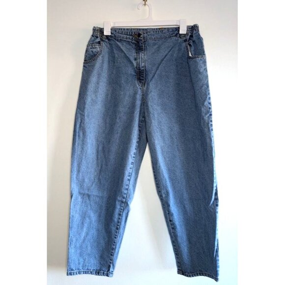 Mainstreet Blues Denim - Vintage Mainstreet Blues Jeans Size H6 Side Elastic High Rise Mom 36x29 90s Tape